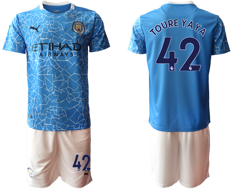 Men 2020-2021 club Manchester City home #42 blue Soccer Jerseys->manchester city jersey->Soccer Club Jersey